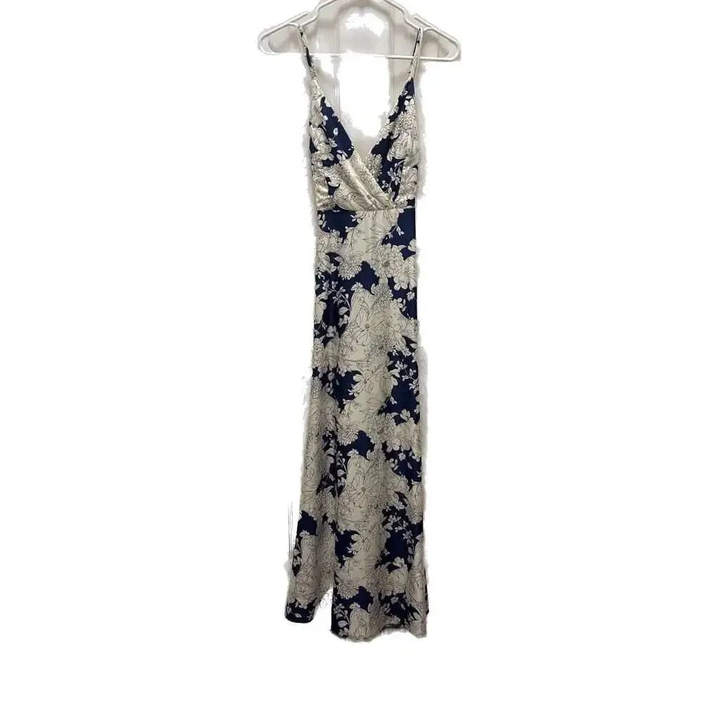 tea gardens navy blue floral print satin maxi dress Lulus | Dresses | Lulus Tea Gardens Navy Blue Floral Print Satin Maxi Dress